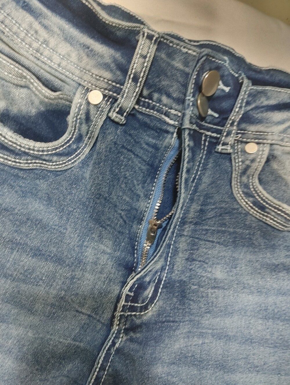 Dark Blue High-Waist Flare Jeans - Women's - Picture 6 of 14